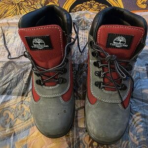 Timberland Red and Gray Field Boots